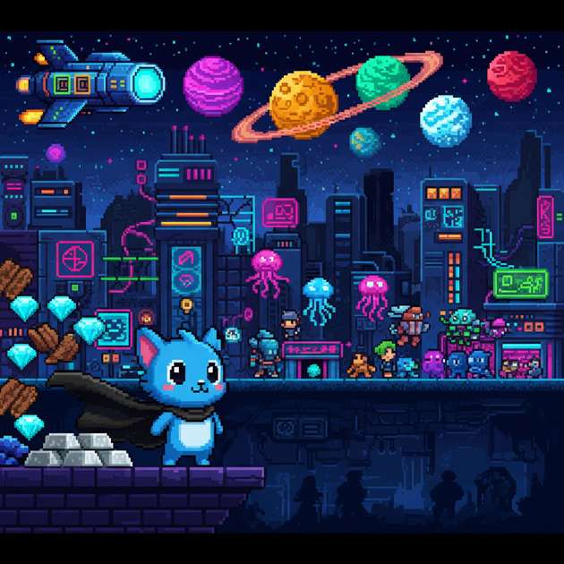 Pixel Planets Unbound - Dungeon Crawler RPG by Jabali AI