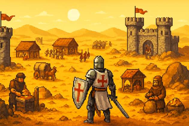 Crusaders of the Golden Dunes - Jabali AI Poster