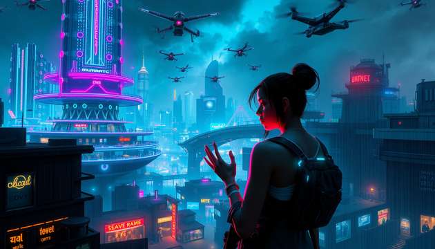 Neon Uprising - Jabali AI Poster