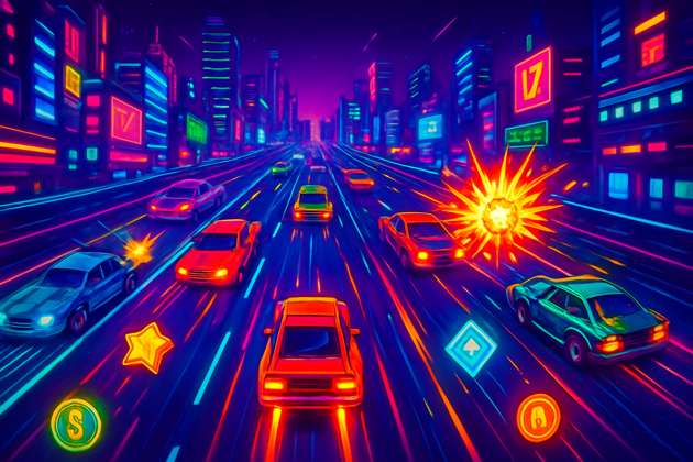 Neon Highway Havoc - Jabali AI Poster