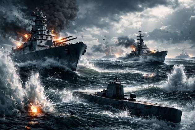 Atlantic Warships WWII - Jabali AI Poster