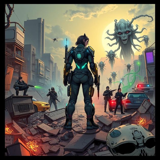 Neon Requiem: Helion Front - Jabali AI Poster