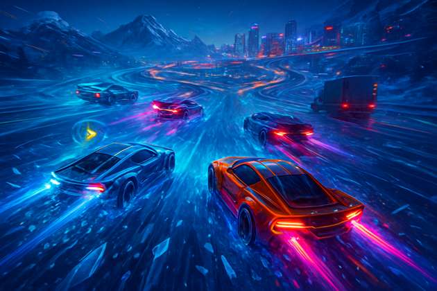 Neon Ice Rivals - Jabali AI Poster