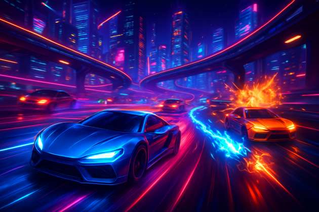 Neon Velocity: Turbo Combat - Jabali AI Poster