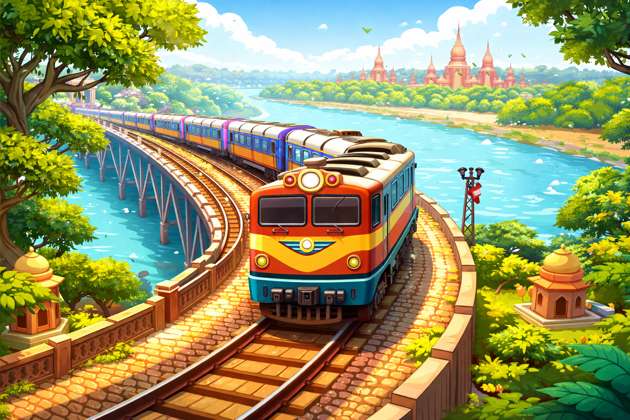 Kanpur to Prayagraj Rail Rush - Jabali AI Poster