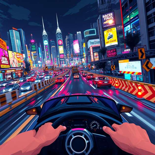Neon Rush: Urban Outrun - Jabali AI Poster