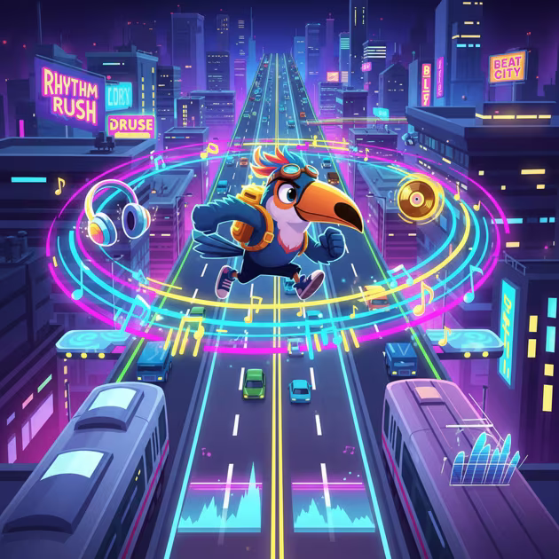 Rhythm Rooftop Runner - Crossing Arcade by Jabali AI