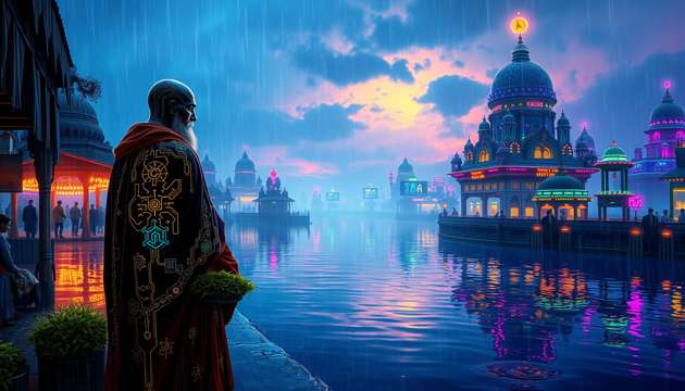 Prayers of the Code-Ganges - Jabali AI Poster