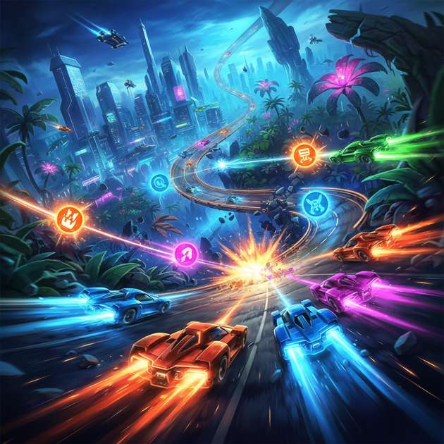 Neon Rivals: Turbo Clash - Jabali AI Poster