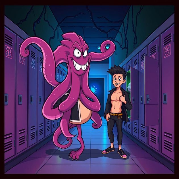 Pounded in the Lockers by My Gay Tentacle Monster - Jabali AI Poster