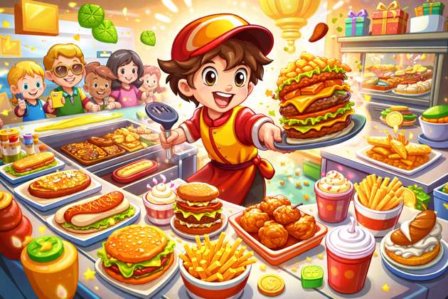 Fast Food Frenzy - Jabali AI Poster