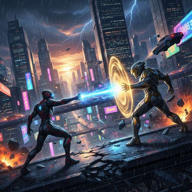 Neon City Arena - Jabali AI Poster
