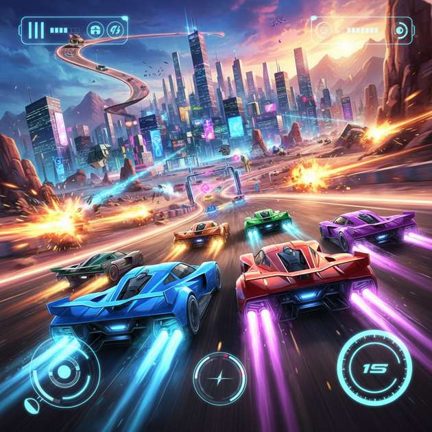 Neon Velocity: Combat Racer - Jabali AI Poster