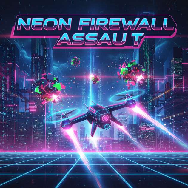 Neon Firewall Assault - Jabali AI Poster