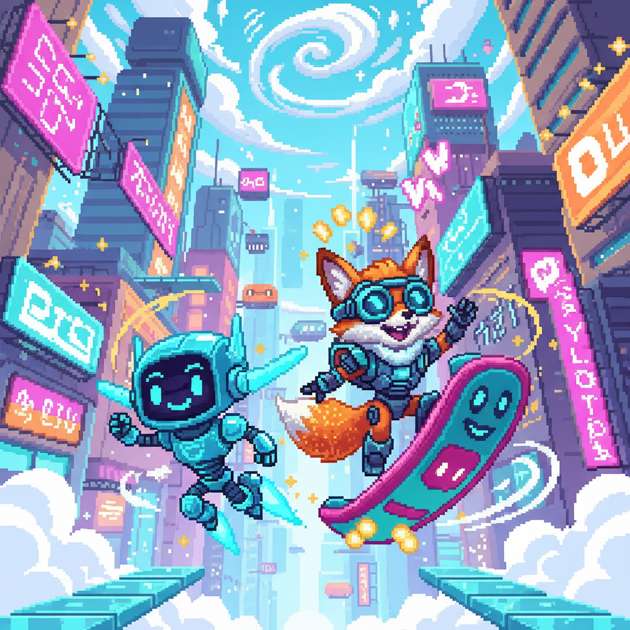 Skybound Neon Rush - Jabali AI Poster
