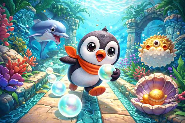 Penguin Rush Atlantis - Jabali AI Poster