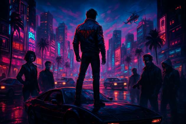 Neon Vice - Jabali AI Poster