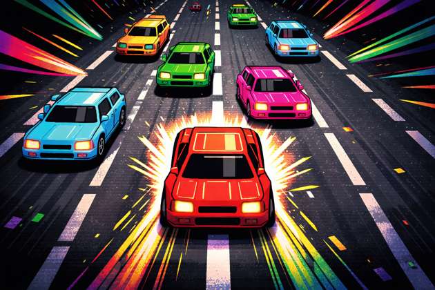 Retro Road Rush - Jabali AI Poster