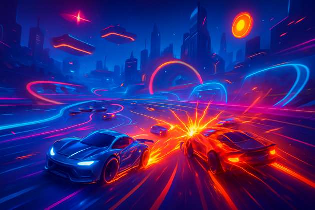 Neon Velocity: Arena Showdown - Jabali AI Poster