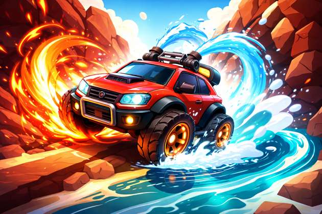Fuego Carro Agua Frenzy - Jabali AI Poster
