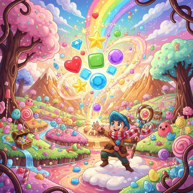 Candy Sparkle Adventure - Jabali AI Poster