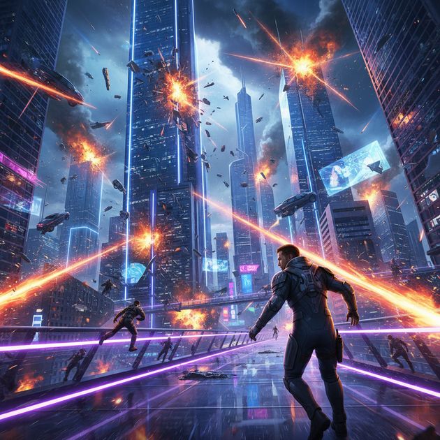 Meteor Storm Metropolis - Jabali AI Poster