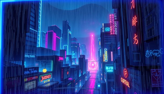 Neon Bones of the Vale - Jabali AI Poster