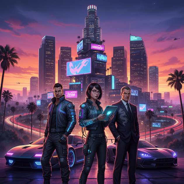 Neon City Hustle - Jabali AI Poster