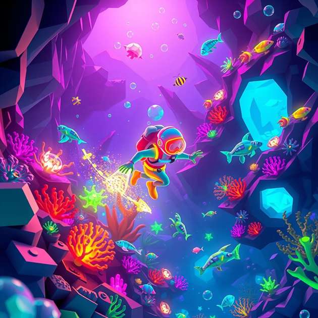 Glow Reef Run - Jabali AI Poster