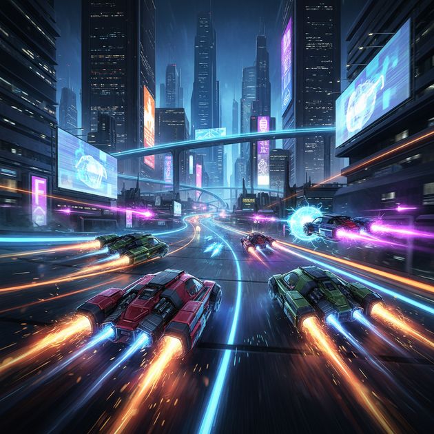 Neon Circuit Rivals - Jabali AI Poster