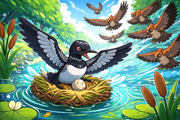 Loon Guard Lake - Jabali AI Poster