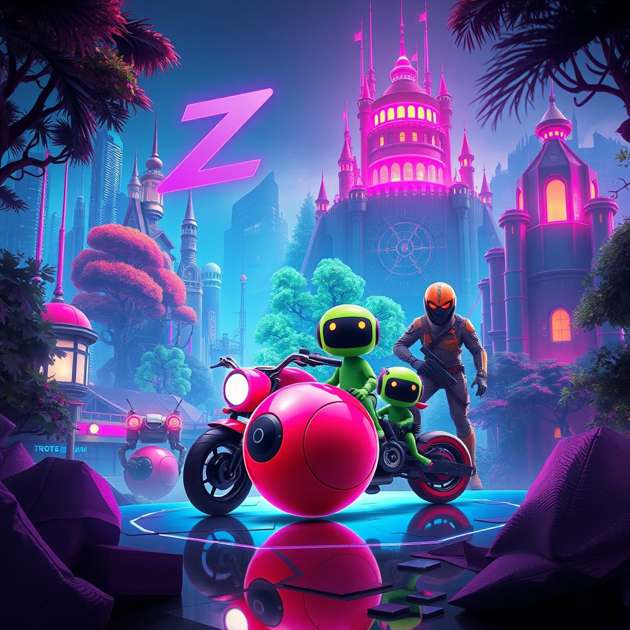 Neon Circuit: Zoomy's Quest - Jabali AI Poster