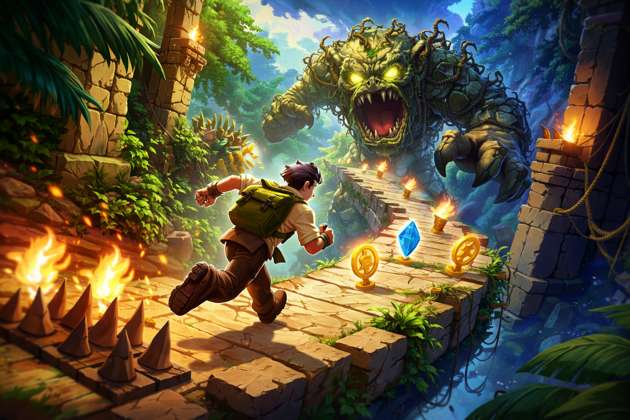 Temple Escape Run - Jabali AI Poster