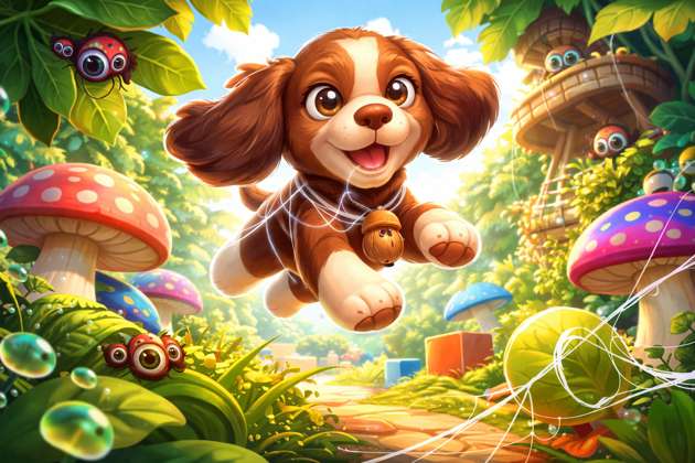 Spider Charlie the Chocolate Spaniel - Jabali AI Poster