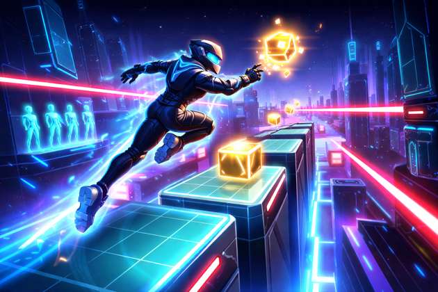 Neon Rush 3D - Jabali AI Poster