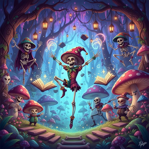 Mushroom Bones: Jester’s Leap - Jabali AI Poster