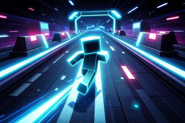 Neon Lane Runner - Jabali AI Poster
