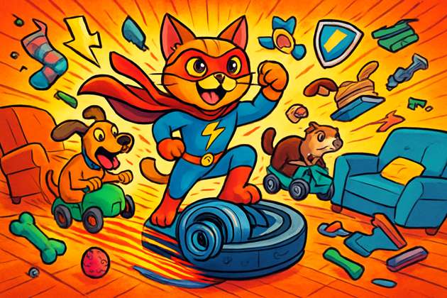 Roomba Rampage: Cat Combat - Jabali AI Poster