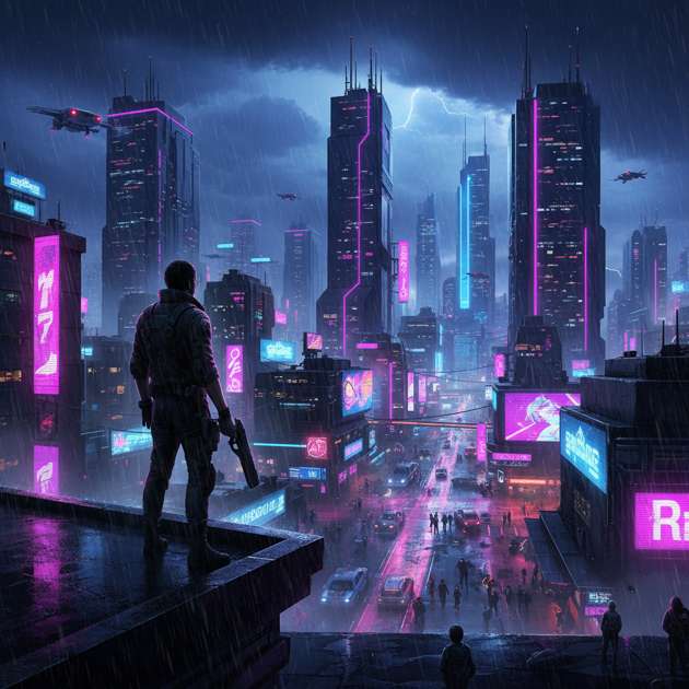 Neon Divide - Jabali AI Poster