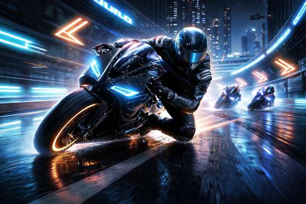 Neon Bike Rush - Jabali AI Poster