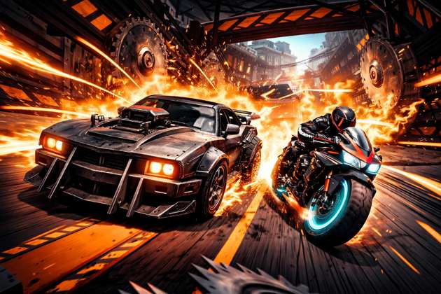 Asfalto Mortal 3D: Carros e Motos - Jabali AI Poster