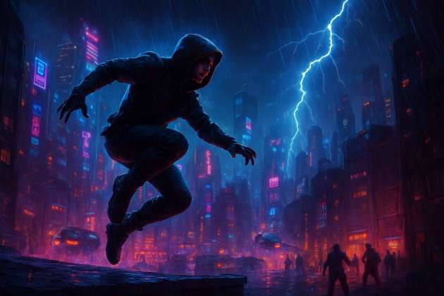 Neon Divide - Jabali AI Poster