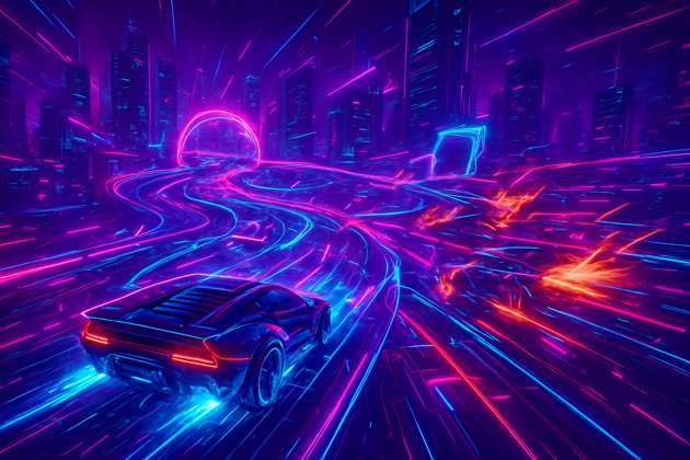 Neon Circuit Showdown - Jabali AI Poster