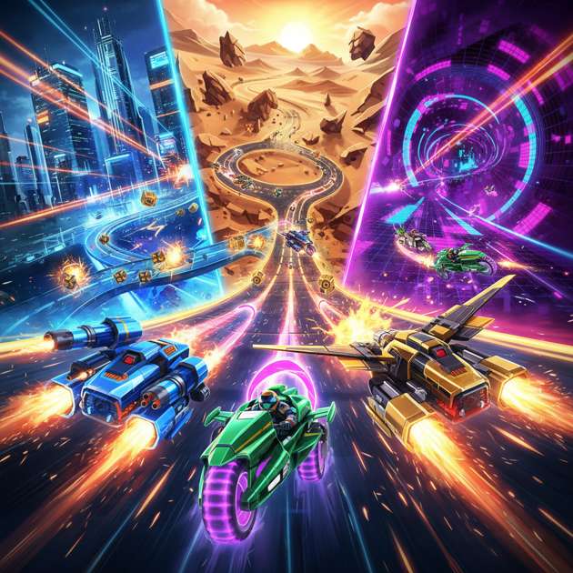 Neon Velocity: Combat Circuit - Jabali AI Poster