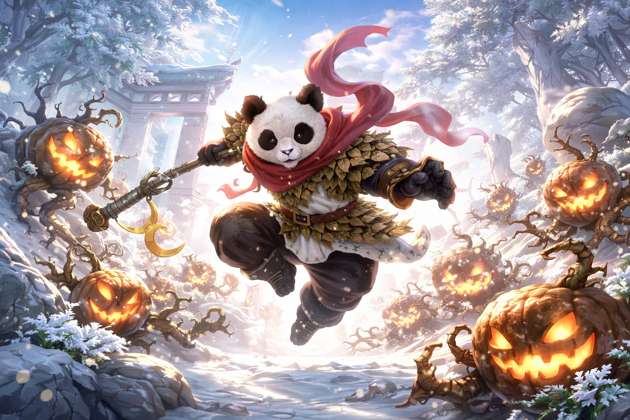 Panda vs Pumpkin Realm - Jabali AI Poster