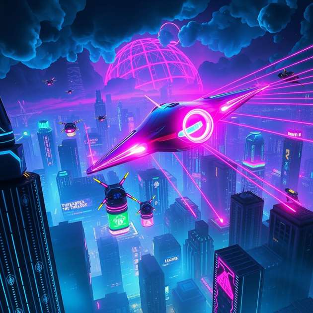 Neon Rift Armada - Jabali AI Poster