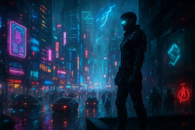 Neon Divide - Jabali AI Poster