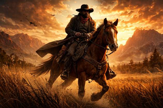 Sunset Outlaw - Jabali AI Poster