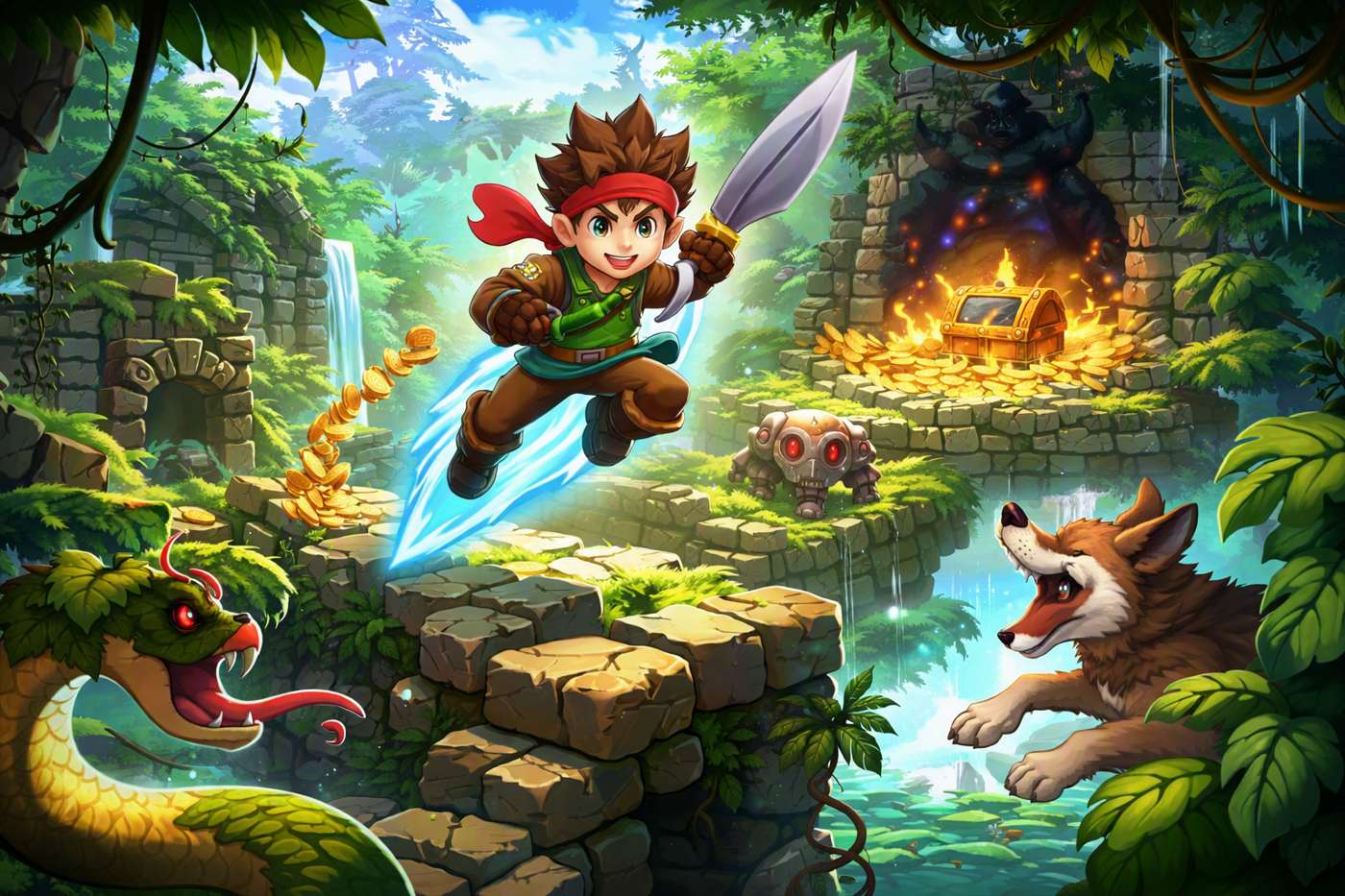 Jungle Hero Quest game artwork