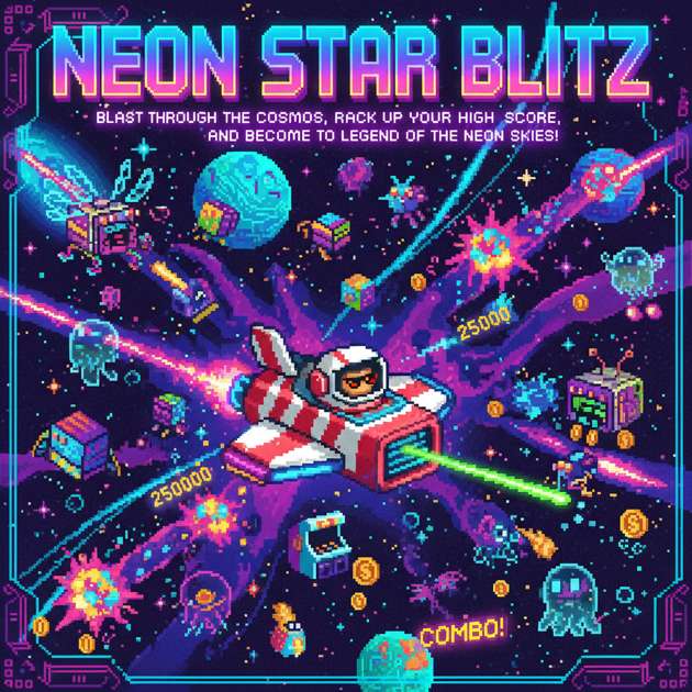 Neon Star Blitz - Jabali AI Poster